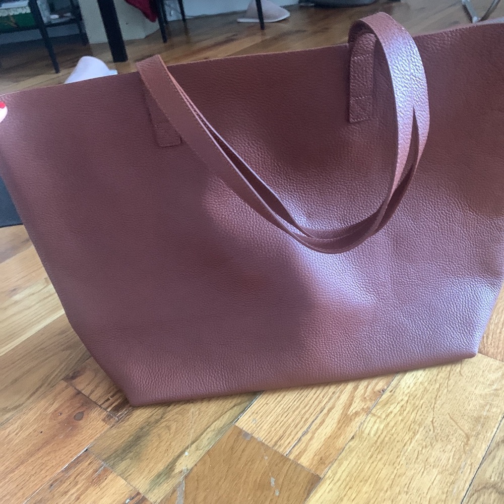Aqua leather tote